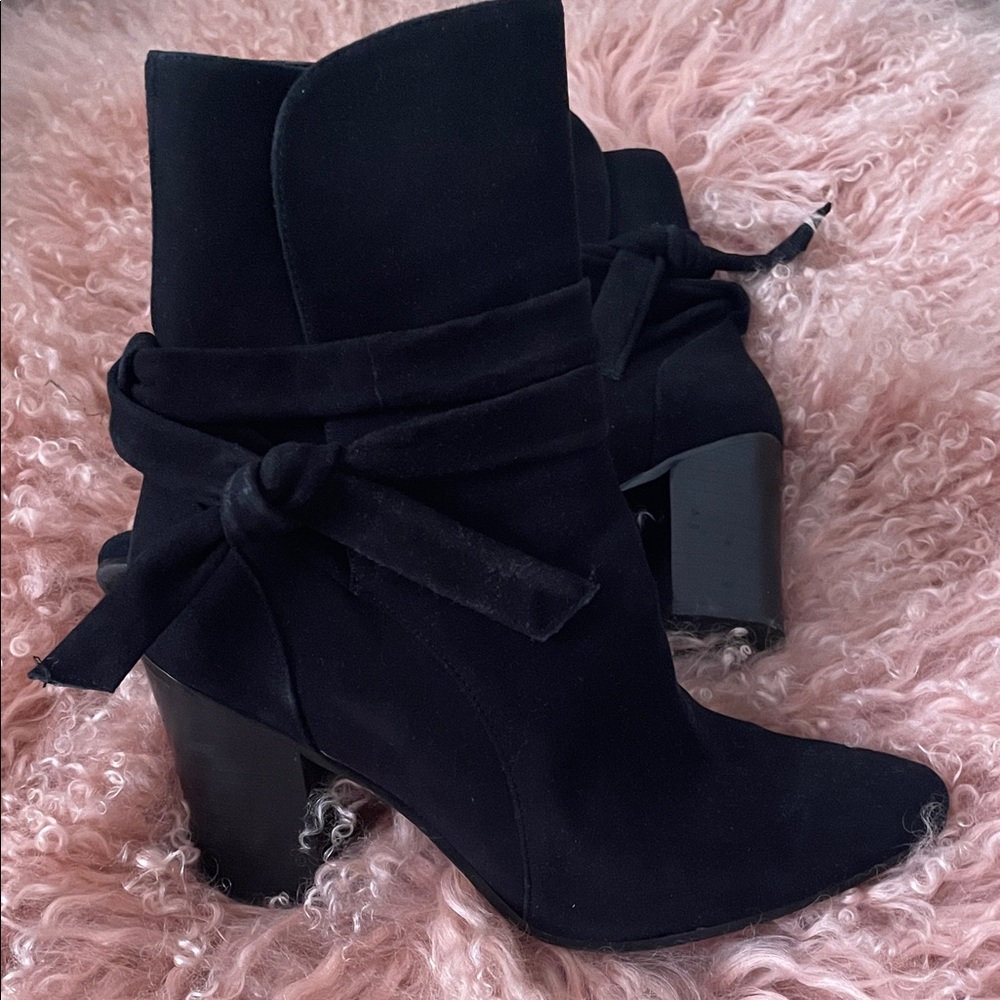 Banana Republic Black Heeled Boots, leather